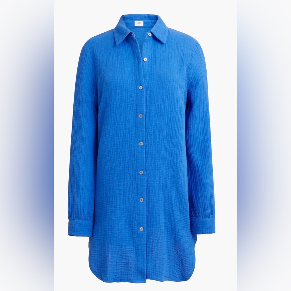J. Crew Factory Gauze Button Down Beach Tunic Small - Picture 1 of 3